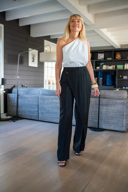 pantalon croisé noir